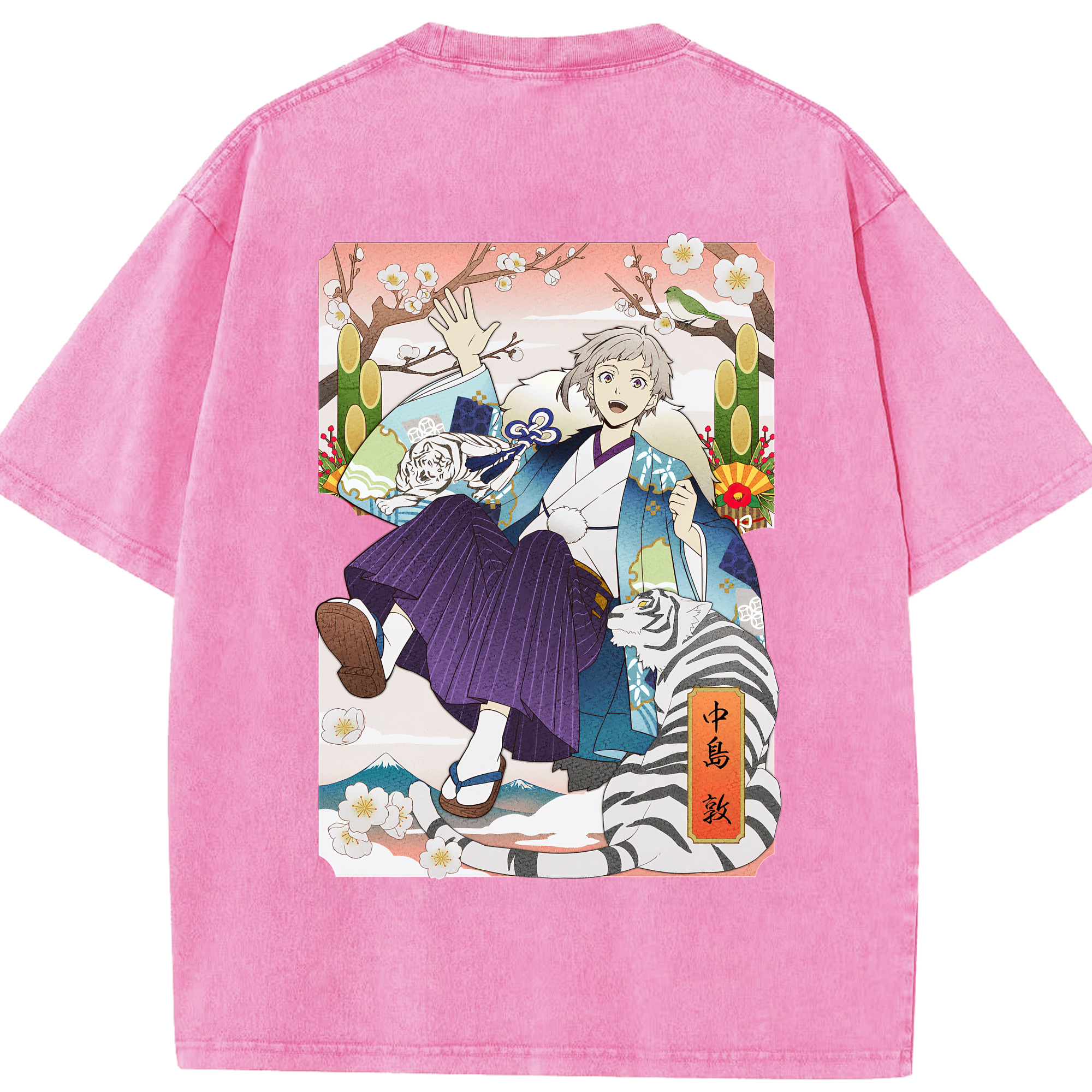 （画像用） 文豪ストレイドッグス Bungo Stray Dogs 綿100% ヴィンテージ風 半袖Tシャツ（背面プリント）
